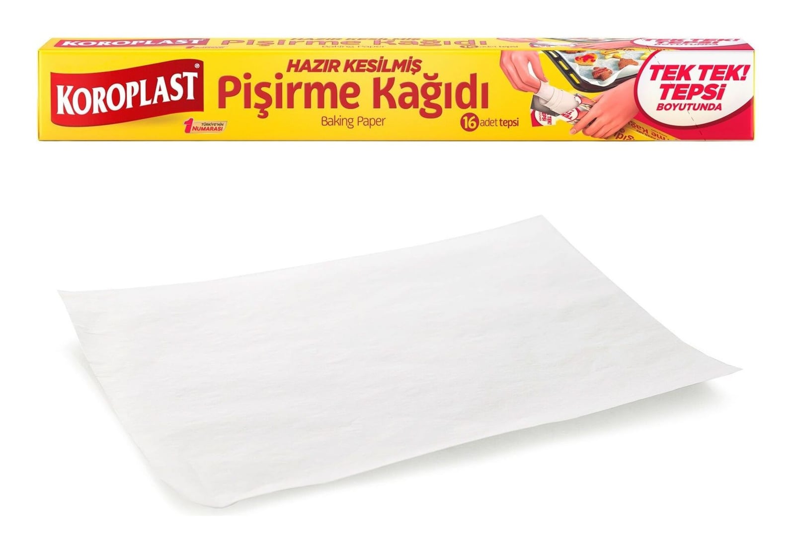 Koroplast Kesilmiş Pişirme Kağıdı 16'lı 42x37 Cm